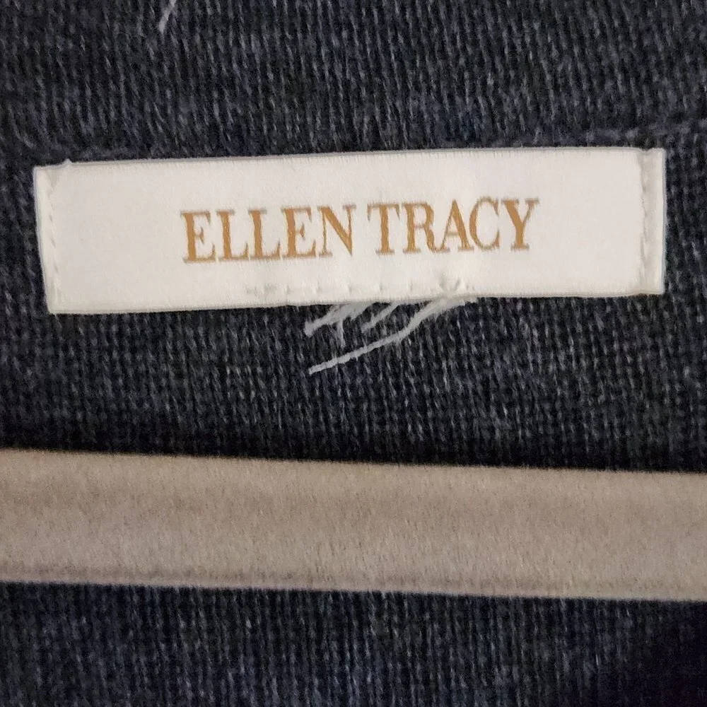 Ellen Tracy Merino Wool Blend Charcoal Gray Long Line Cardigan Sweater Size XL